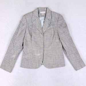 Worthington Gray Two‎ Button Blazer Women's Size 8 Tailored Lined Classic Work